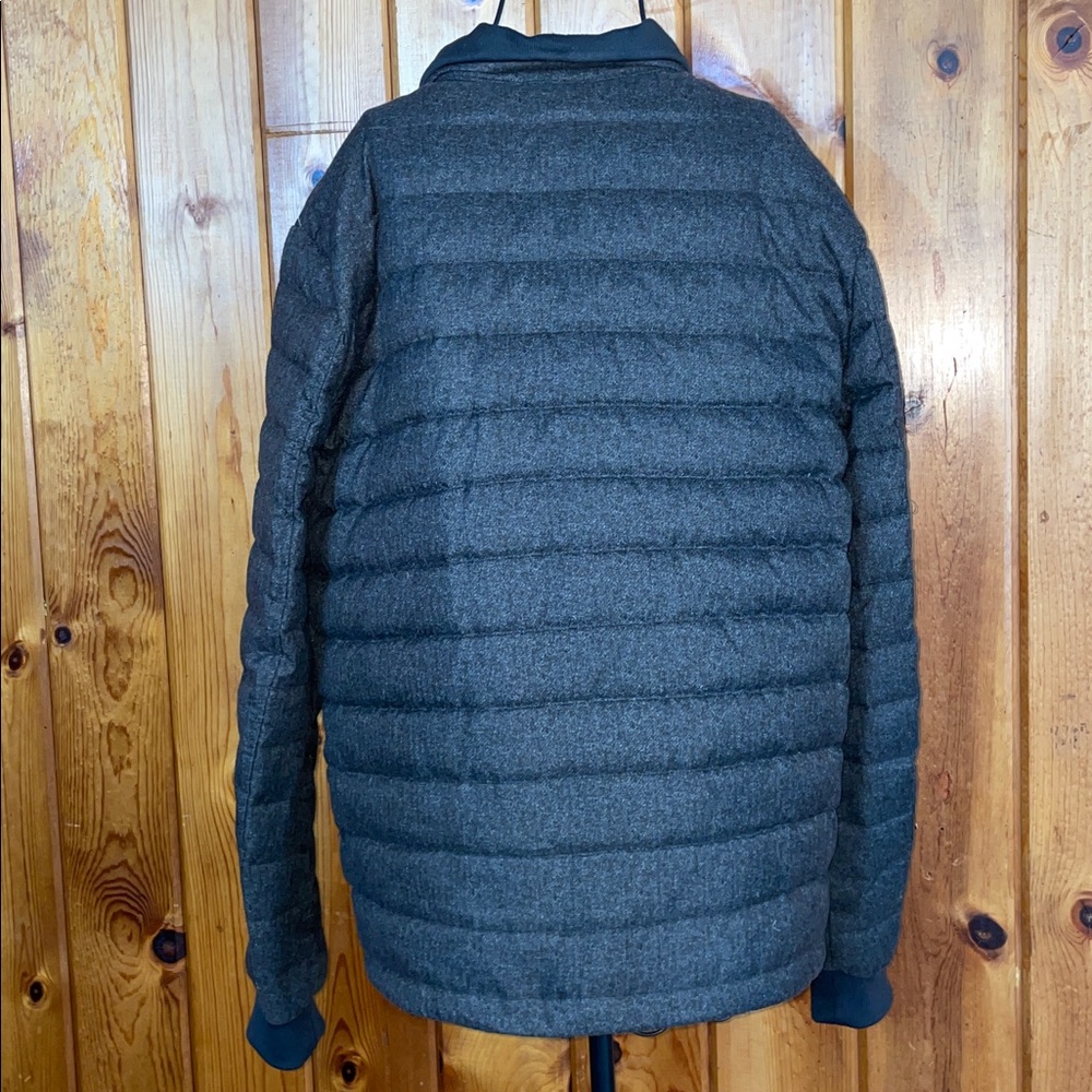 Michael Kors Men's Charcoal Puffer Jacket medium herringbone water fowl feather - Picture 7 of 10